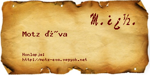 Motz Éva névjegykártya